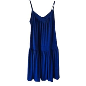 Vintage Vtg Torrid Blue Tiered Flowy Midi Bubble Hem 90 Y2K Dress 2X 18 20